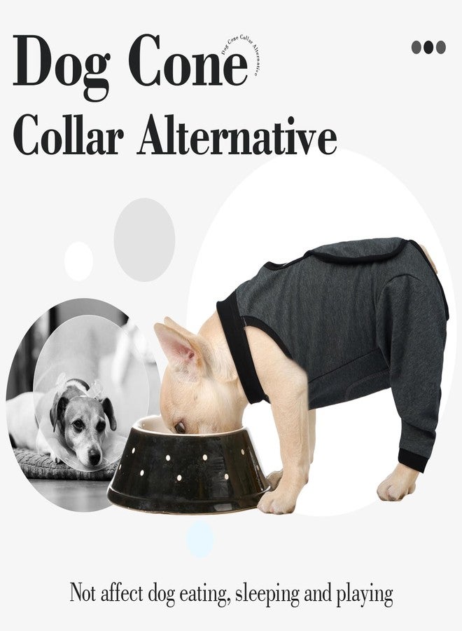 ROZKITCH Dog Surgery Leg Sleeve Rear Legs, Male Female Pet Prevent Licking Wound Elbow Knee Protector, Dog Recovery Suit Cone Collar Alternative Pants Shirt for Wound Heal Wrap Grey L - Image 3